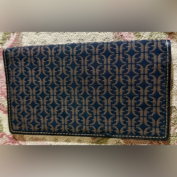 Vintage Fossil Signature Black Monogram Satchel Bag & Matching Wallet Checkbook - Picture 14 of 16